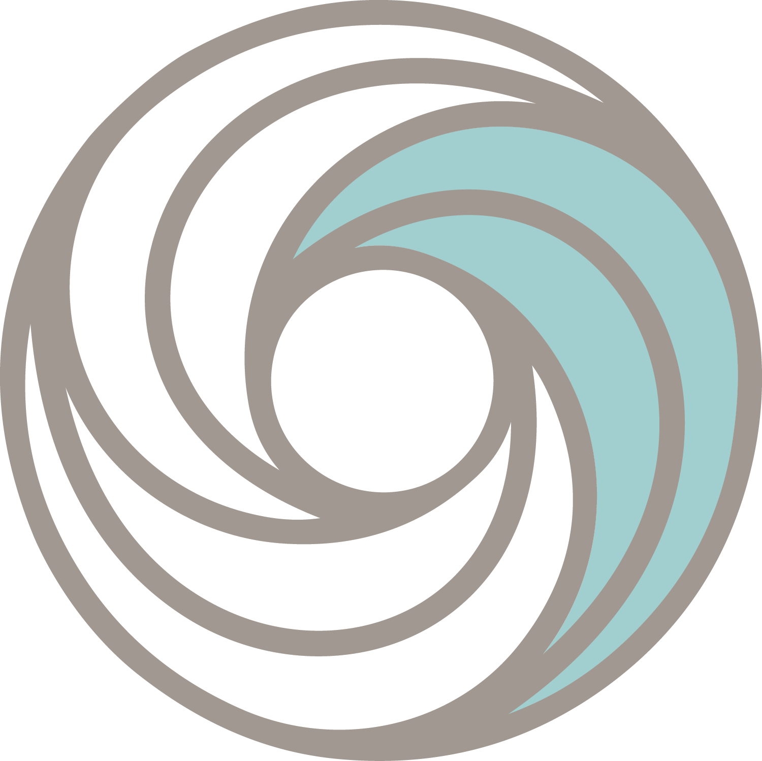 Hypnomothering logo turquoise swirl icon